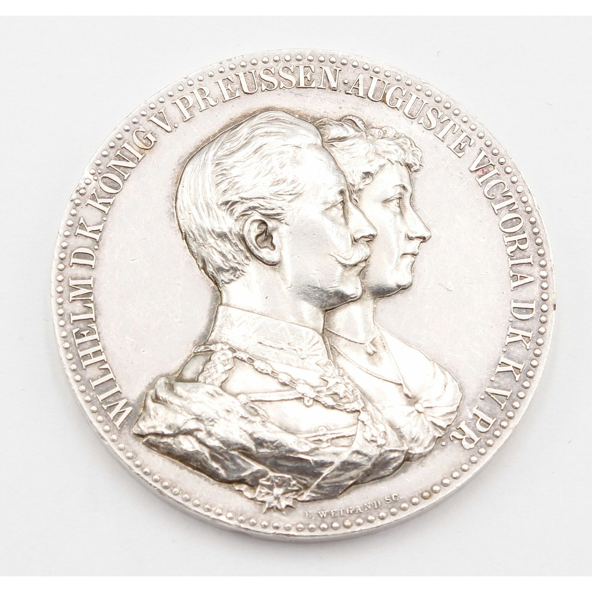 Silbermedaille Ehejubiläum Wilhelm König von Preußen mit Auguste