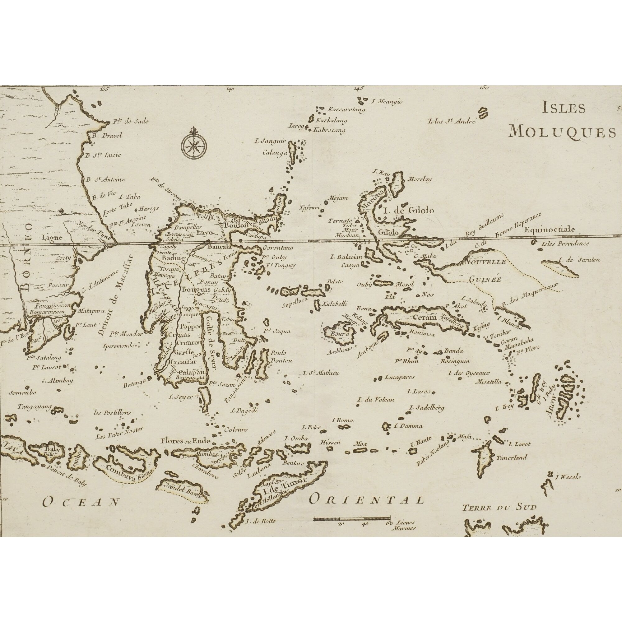 Karte der Molukken Map of the Moluccas - auctions & price archive